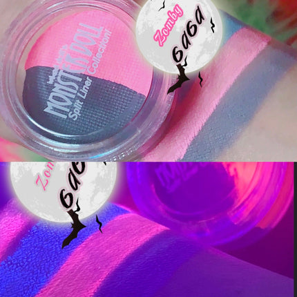 Inked Doll Cosmetics - (HUGE!) Monster Doll ZOMBY GAGA *UV Neon Pastel* SPLIT LINER/ FACE/ BODY PAINT