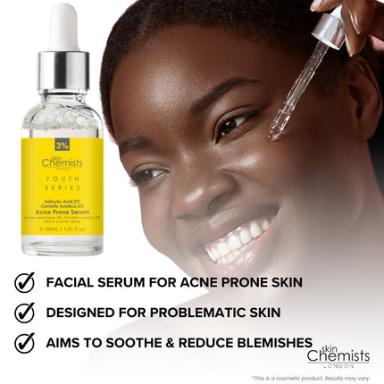 skinChemists US - Acne Prone Serum Salicylic Acid 2%, Centella Asistica 3% 30ml