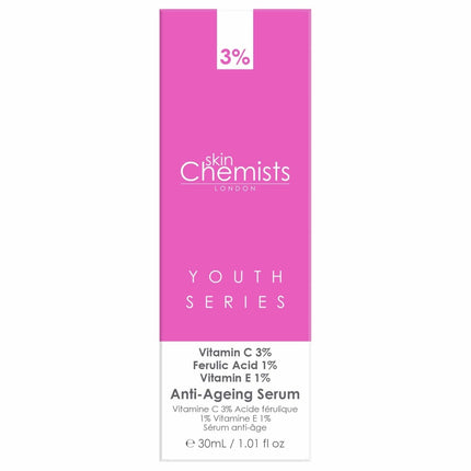 skinChemists US - Anti-Ageing Serum Vitamin C 3%, Ferulic Acid 1%, Vitamin E 1% 30ml
