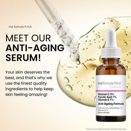 skinChemists US - Anti-Ageing Serum Vitamin C 3%, Ferulic Acid 1%, Vitamin E 1% 30ml