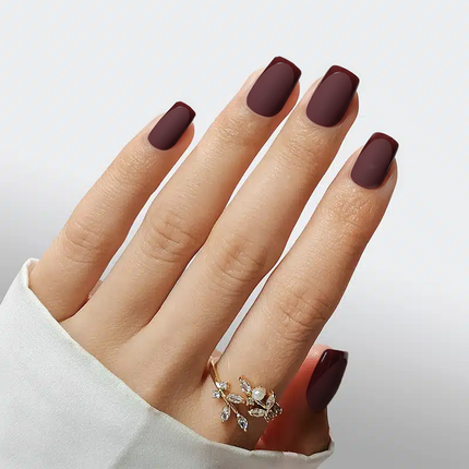 Nail Pop Studio - Plum Velvet Square Nails - Press On Nails | Long Lasting & Reusable