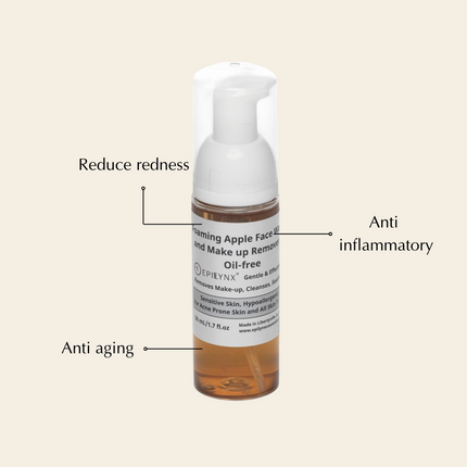 EpiLynx - Gentle, Oil-Free Foaming Apple Cleanser for Sensitive & Acne-Prone Skin | Vegan, allergen-friendly, sulfate & paraben free | Purifying, hydrating face wash for all skin types