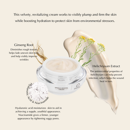 EpiLynx - Vegan EpiSilk, Crystal Wrinkle Smoothing Face Cream - Intense Brightening and Firming Wrinkle Fix for Sensitive Skin