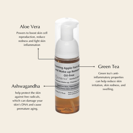 EpiLynx - Gentle, Oil-Free Foaming Apple Cleanser for Sensitive & Acne-Prone Skin | Vegan, allergen-friendly, sulfate & paraben free | Purifying, hydrating face wash for all skin types