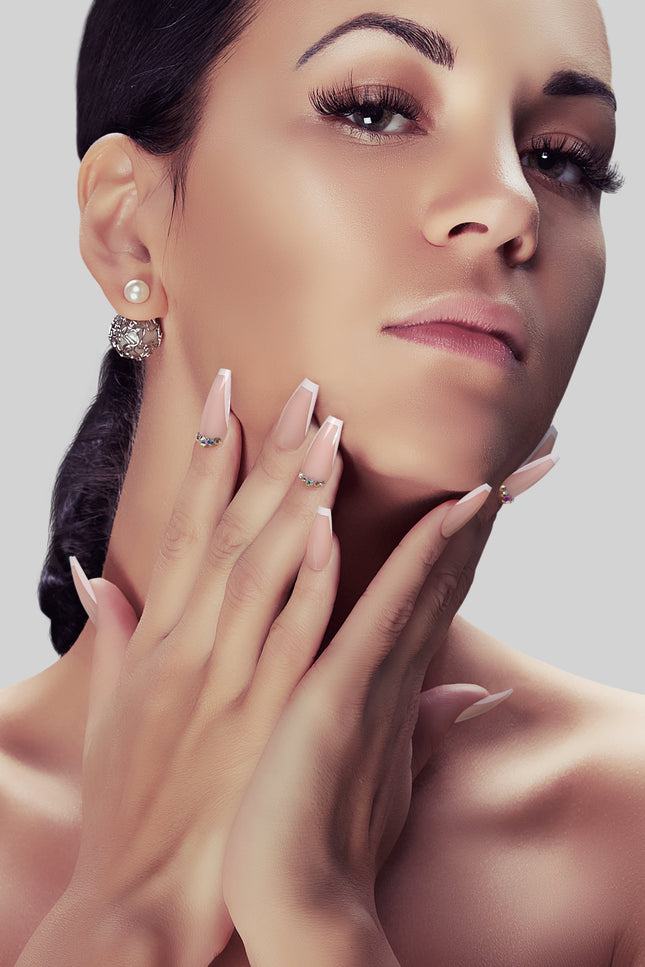Bonmuz - Beige Twinkle | Soft & Durable Press-On Nails