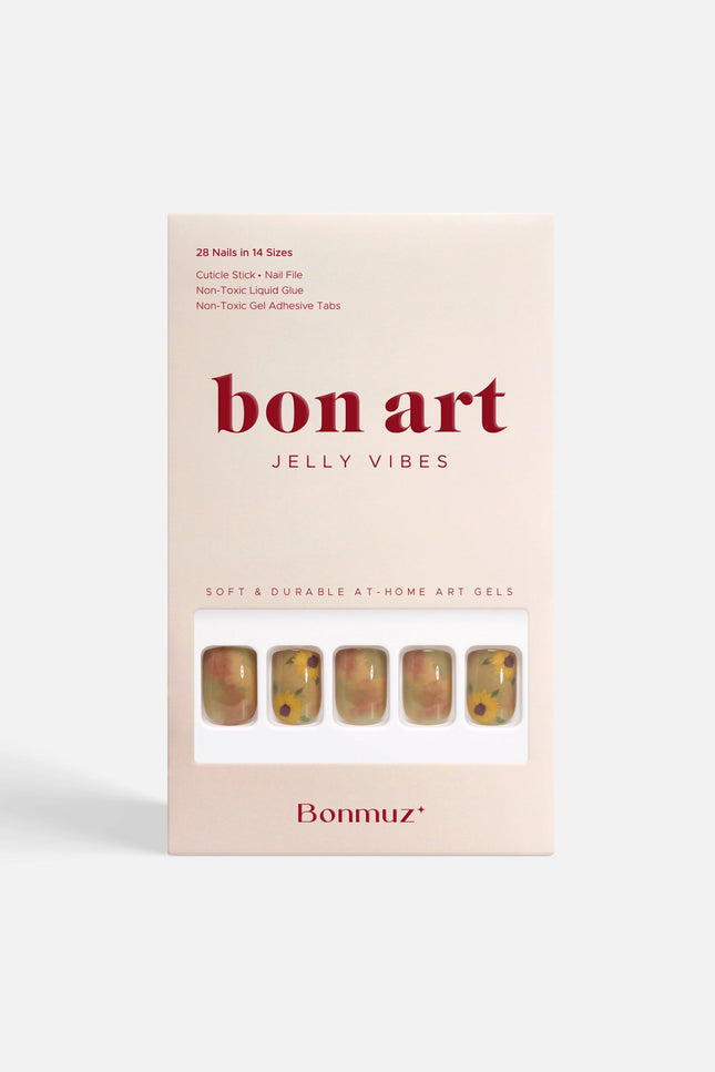 Bonmuz - Sunflower Watercolor | Soft & Durable Press-On Nails