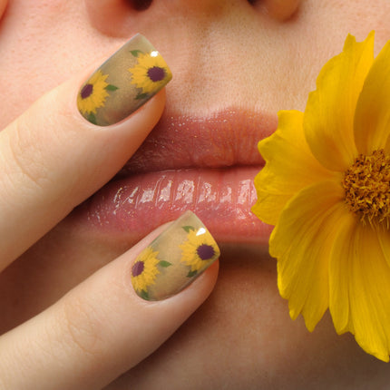 Bonmuz - Sunflower Watercolor | Soft & Durable Press-On Nails