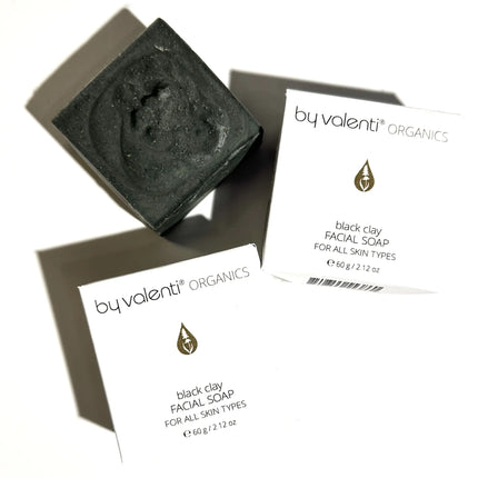 by valenti® - Black Clay Facial Soap with Activated charcoal + Hematite + Aloe vera