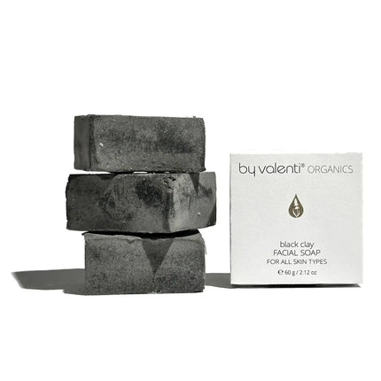 by valenti® - Black Clay Facial Soap with Activated charcoal + Hematite + Aloe vera