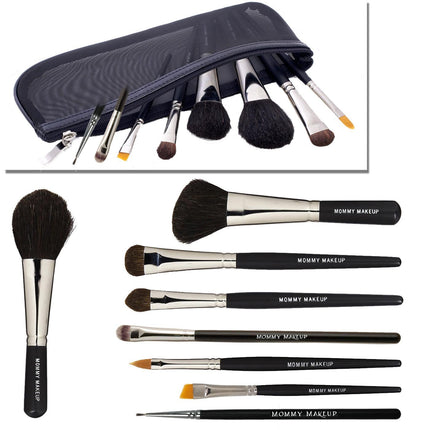 Mommy Makeup - Chic Mom Brush Kit | Artist Quality, Vegan, 9-Piece Set