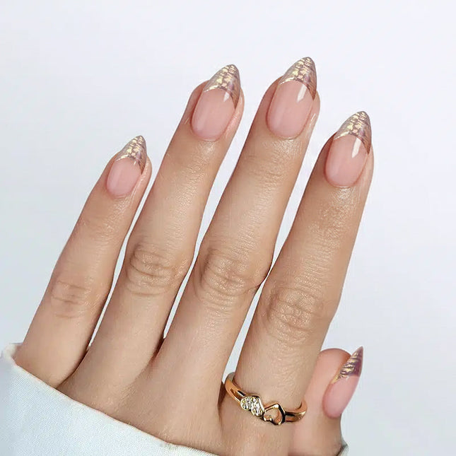 Nail Pop Studio - Athena Aurora Almond Nails - Press On Nails