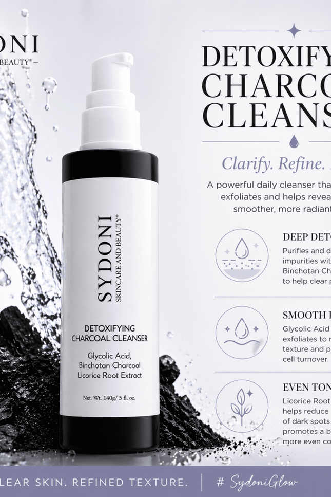 Sydoni - DETOXIFYING CHARCOAL CLEANSER with BINCHOTAN CHARCOAL and LICORICE ROOT EXTRACT 140g/ 5 fl. oz.