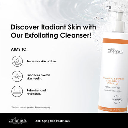 skinChemists US - skinChemists Vitamin C & Peptide Cleanser 200ml Twin Value Savings Pack
