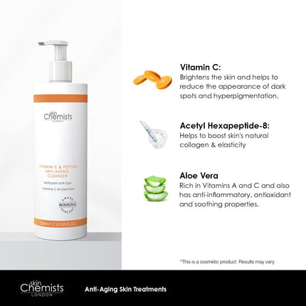 skinChemists US - skinChemists Vitamin C & Peptide Cleanser 200ml Twin Value Savings Pack