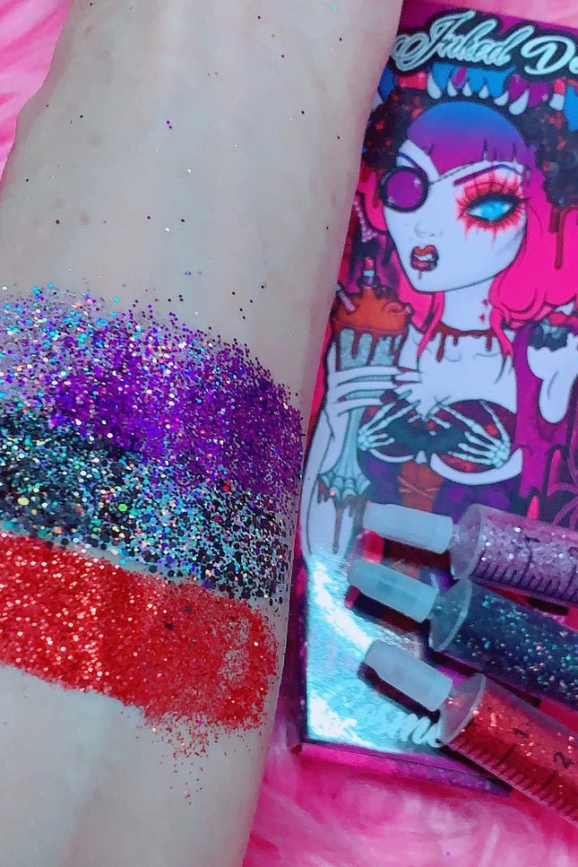 Inked Doll Cosmetics - Spooktacular *GLITTER SYRINGE* Coffin Collection