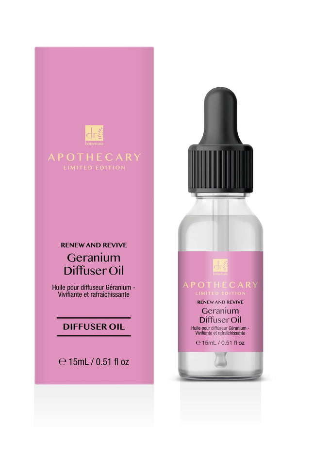 skinChemists US - Dr Botanicals Renew & Revive Geranium Diffuser Oil 15ml Twin Value Savings Pack