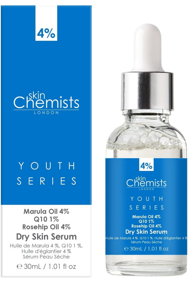 skinChemists US - Dry Skin Serum Marulua Oil 4%, Q10 1%, Rosehip Oil 4% 30ml