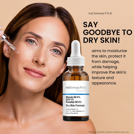 skinChemists US - Dry Skin Serum Marulua Oil 4%, Q10 1%, Rosehip Oil 4% 30ml