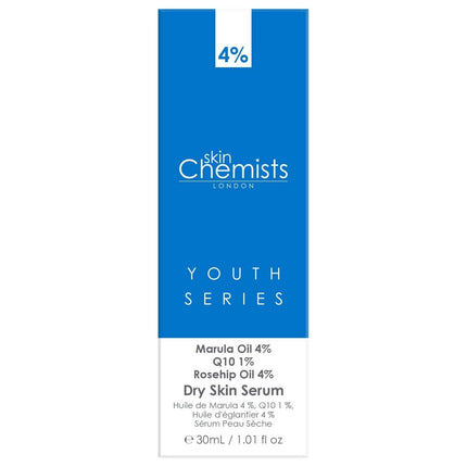 skinChemists US - Dry Skin Serum Marulua Oil 4%, Q10 1%, Rosehip Oil 4% 30ml
