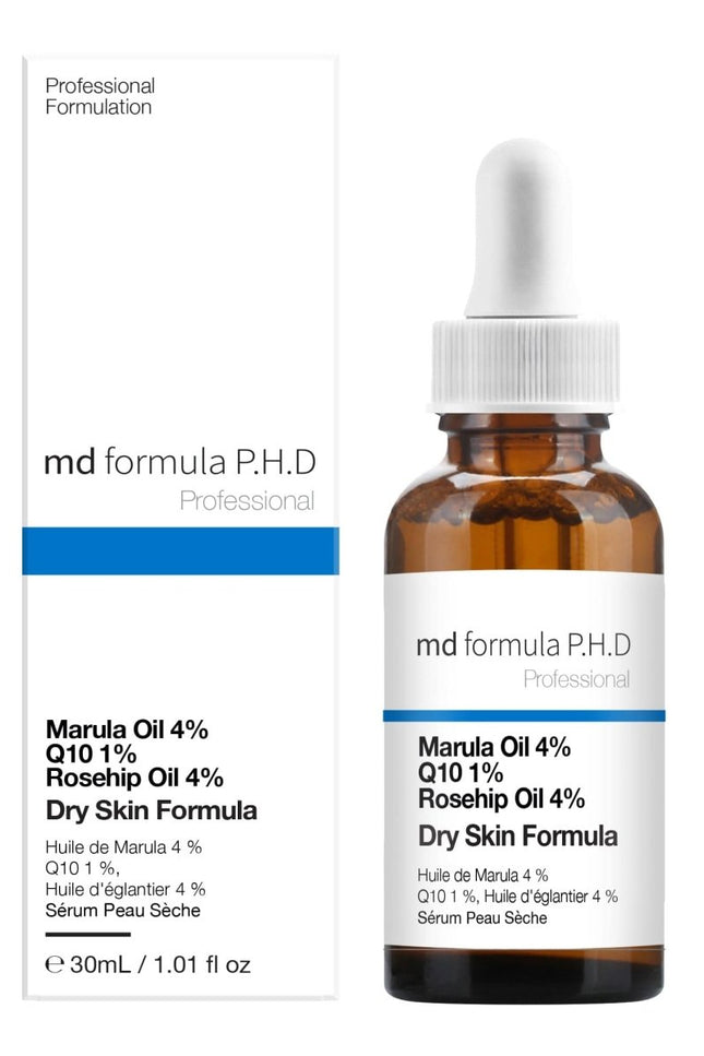 skinChemists US - Dry Skin Serum Marulua Oil 4%, Q10 1%, Rosehip Oil 4% 30ml