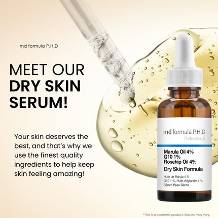 skinChemists US - Dry Skin Serum Marulua Oil 4%, Q10 1%, Rosehip Oil 4% 30ml