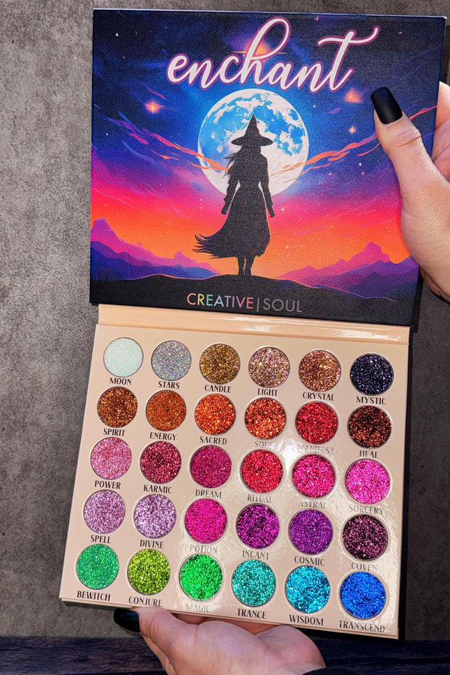 Creative Soul Cosmetics - Enchant Pressed Glitter Eyeshadow Palette