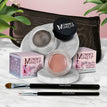 Anna - A Matte Warm Rosy Beige / Mischievous - Black with green and gold flecks