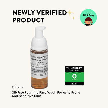 EpiLynx - Gentle, Oil-Free Foaming Apple Cleanser for Sensitive & Acne-Prone Skin | Vegan, allergen-friendly, sulfate & paraben free | Purifying, hydrating face wash for all skin types