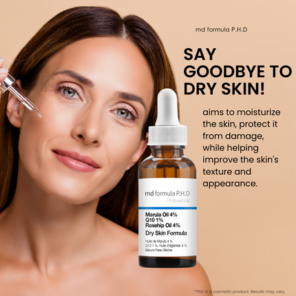 skinChemists US - MD Formula Dry Skin Serum Marulua Oil 4%, Q10 1%, Rosehip Oil 4% 30ml Twin Value Savings Pack