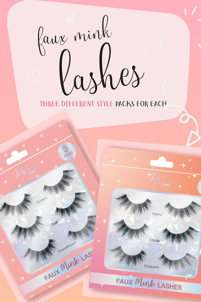 Prolux Cosmetics - Faux Mink Lashes Eyelashes - 3 Pair