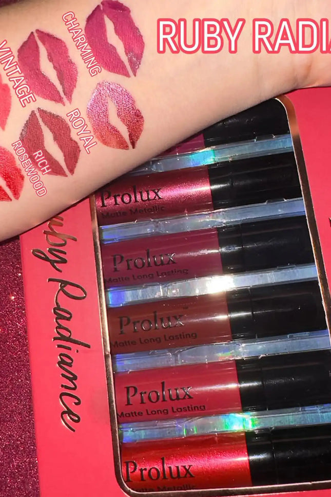 Prolux Cosmetics - Prolux Ruby Radiance Metallic Matte Red Lipsticks