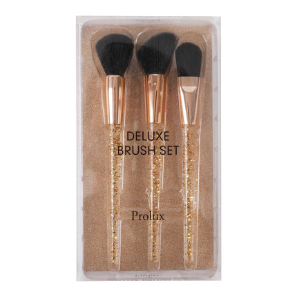 Prolux Cosmetics - Gold Flakes 3-Piece Brush Set