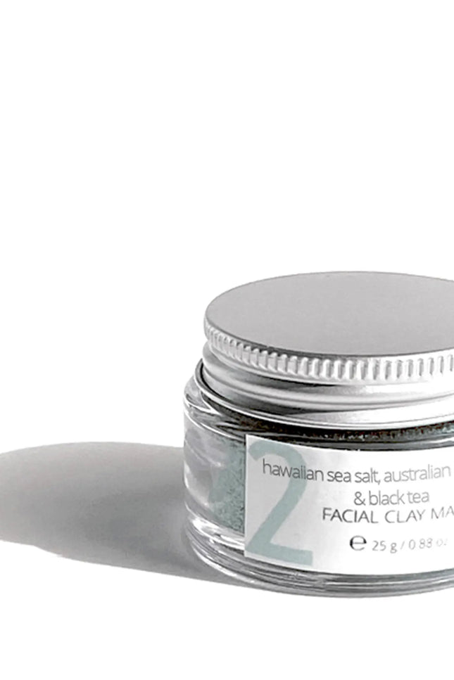 by valenti® - Hawaiian Sea Salt, Australian Black Clay & Black Tea Facial Clay Mask with Australian black clay + Vitamin C + Aloe vera