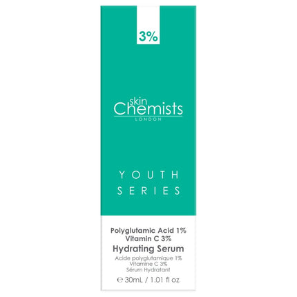 skinChemists US - Hydrating Serum Polyglutamic Acid 1%, Vitamin C 3% 30ml