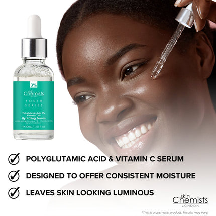 skinChemists US - Hydrating Serum Polyglutamic Acid 1%, Vitamin C 3% 30ml