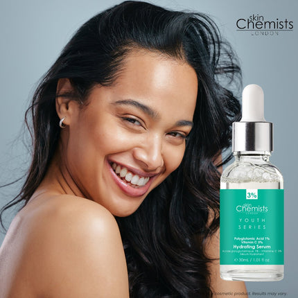skinChemists US - Hydrating Serum Polyglutamic Acid 1%, Vitamin C 3% 30ml