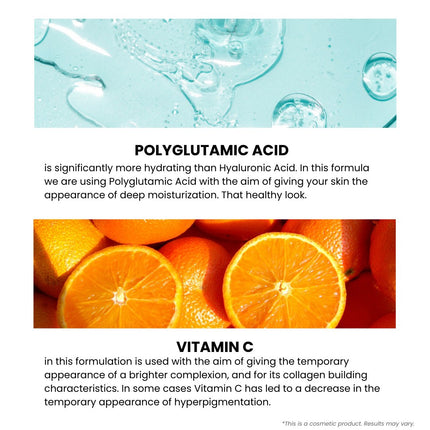 skinChemists US - Hydrating Serum Polyglutamic Acid 1%, Vitamin C 3% 30ml