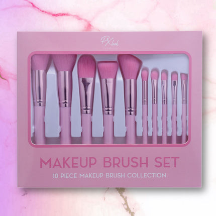 Prolux Cosmetics - Makeup Brush - 10pc Marble Makeup Brush Collection Set
