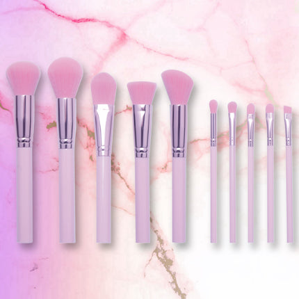 Prolux Cosmetics - Makeup Brush - 10pc Marble Makeup Brush Collection Set