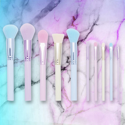 Prolux Cosmetics - Makeup Brush - 10pc Marble Makeup Brush Collection Set