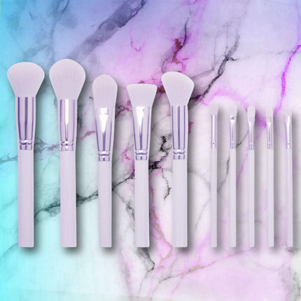 Prolux Cosmetics - Makeup Brush - 10pc Marble Makeup Brush Collection Set