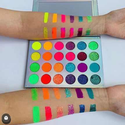 Inked Doll Cosmetics - NEON LIGHTS (24PC) *BLACKLIGHT!* Pigment/Glitter Pallete!
