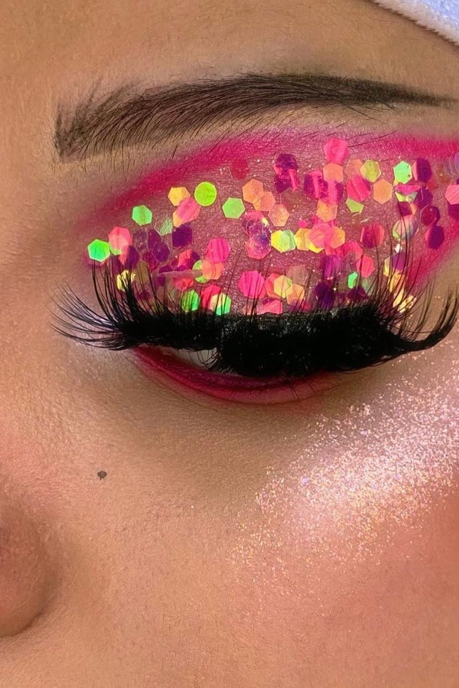 Inked Doll Cosmetics - ELECTRIC BARBIE *UV* Chunky Glamdoll Glitter Mix