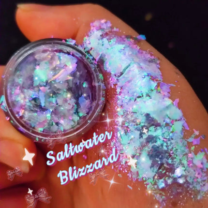 Inked Doll Cosmetics - SALTWATER BLIZZARD “Ice Glacier” 2 Toned Gel Flakes