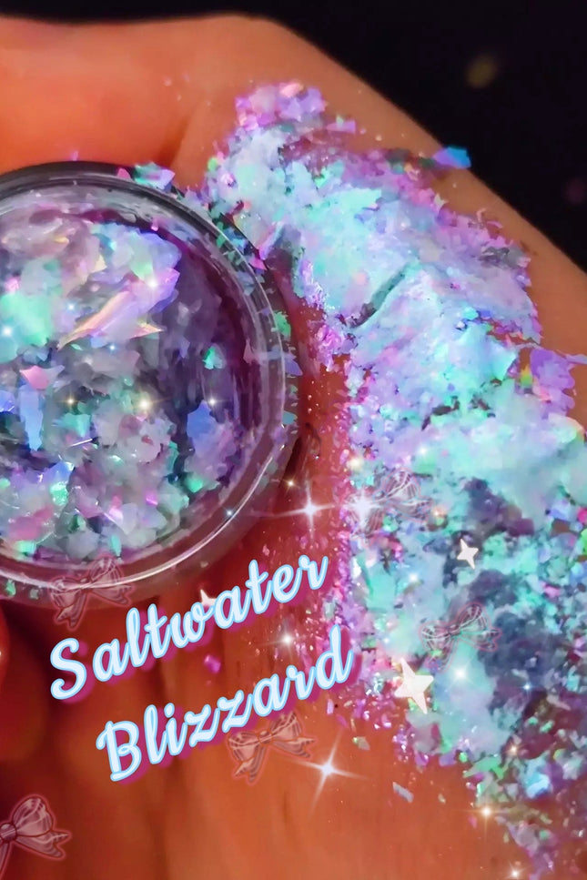 Inked Doll Cosmetics - SALTWATER BLIZZARD “Ice Glacier” 2 Toned Gel Flakes