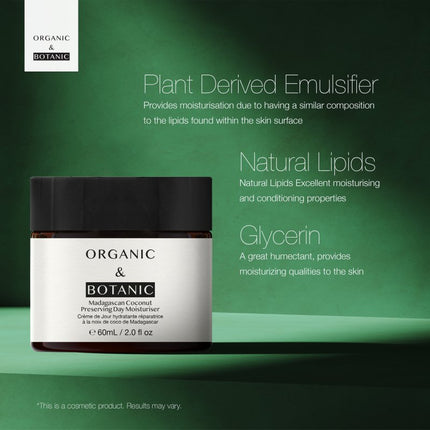 skinChemists US - Madagascan Coconut Day Cream - 60ml - Lightweight Hydration, Antioxidant Protection, & Brightening with Vitamin C for Radiant Skin