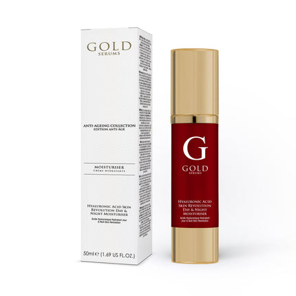skinChemists US - Gold Serums Hyaluronic Acid Skin Revolution Day & Night Moisturiser 50ml Twin Value Savings Pack