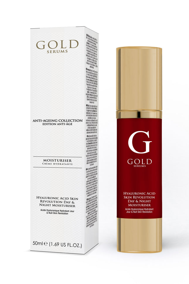 skinChemists US - Gold Serums Hyaluronic Acid Skin Revolution Day & Night Moisturiser 50ml Twin Value Savings Pack