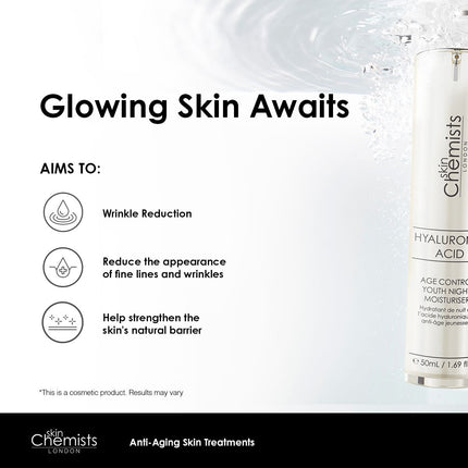 skinChemists US - skinChemists Hyaluronic Acid Age Control Youth Night Moisturiser 50ml Twin Value Savings Pack