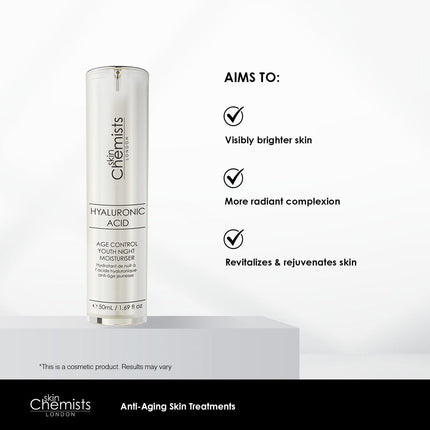 skinChemists US - skinChemists Hyaluronic Acid Age Control Youth Night Moisturiser 50ml Twin Value Savings Pack